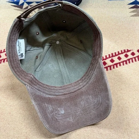 Disneyland Canvas Hat Strapback Cap Faded Wash Metal Emblem Disney Parks - Picture 3 of 4